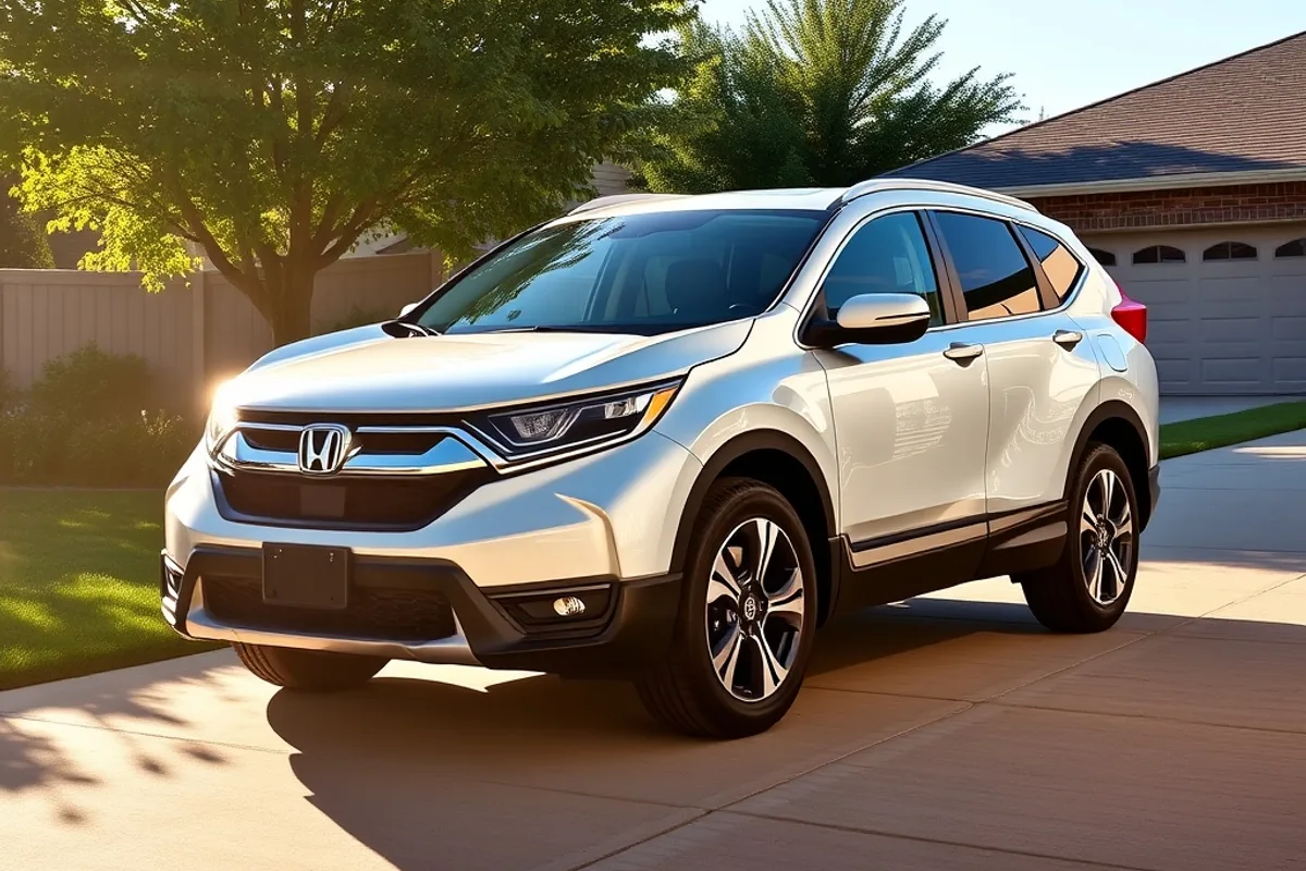 2026 Honda CR-V family SUV parked in a suburban driveway on a sunny morning